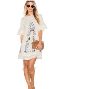 Free People Cream Victorian Embroidered Dress size medium